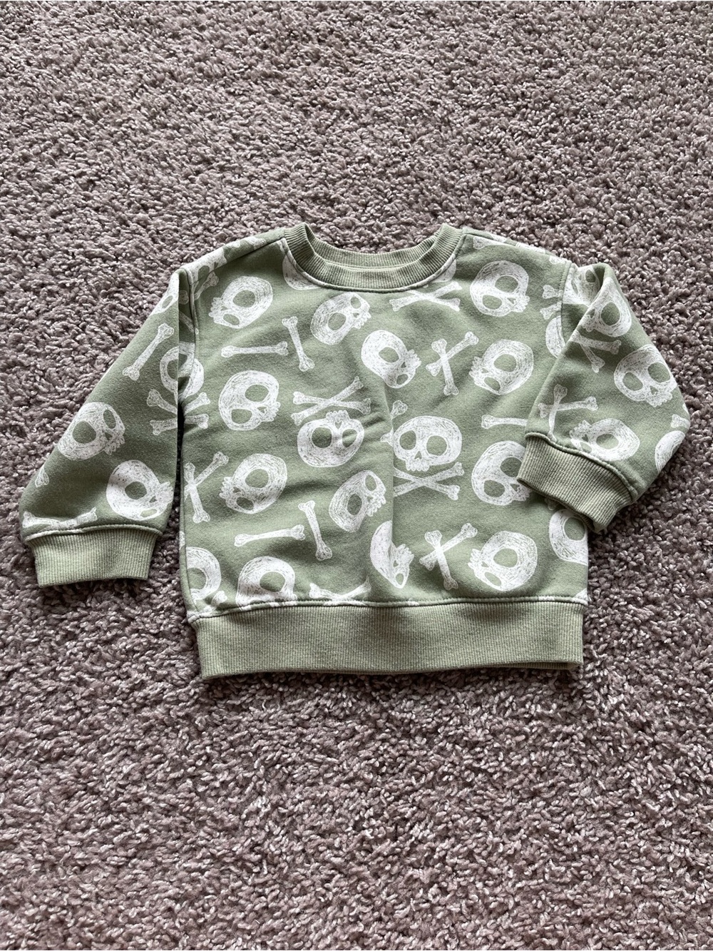 💥Mix &Match -5 for $25💥 NWOT Baby Olive Green Skull Print Jogger Pants - Picture 4 of 4